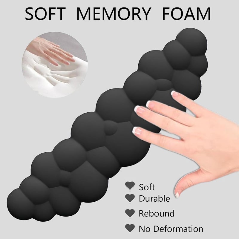WFCYGL Cloud Wrist Rest Keyboard Ergonomic Wrist Pad for Keyboard and Mouse Coaster Cloud Mouse Pad Set Leather PU Non-Slip Wrist Rest Support for Computer Laptop Gaming Mac Home Office Relief Pain Black - Image 4
